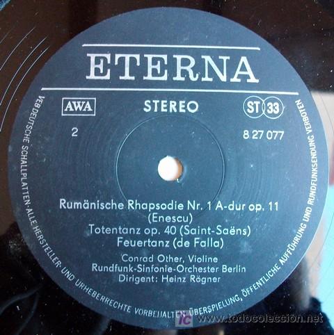 Discos de vinilo: ETERNA - DUKAS / MILHAUD / ENESCU / SAINT-SAENS / DE FALLA - R&Ouml;GNER - Foto 3