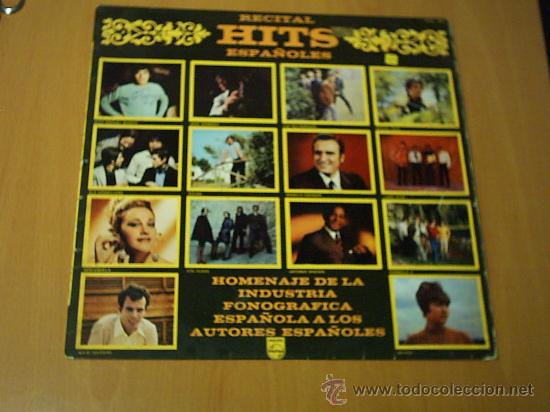 Disques de vinyle: LP. RECITAL HITS ESPA&Ntilde;OLES