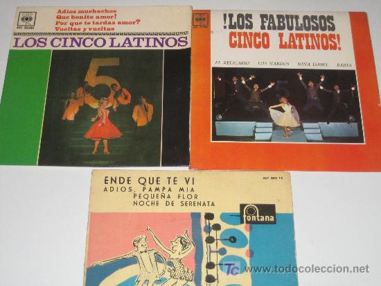 Discos de vinilo: LOTE DE TRES SINGLES LOS CINCO LATINOS - Foto 1