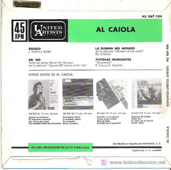 Discos de vinilo: al caicola - dr. no *** ep 1963 - Foto 2