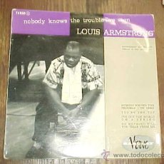 Discos de vinilo: LOUIS ARMSTRONG. NOBODY KNOWS THE TROUBLE I'VE SEEN. RUSSELL GARCIA ET ORCHESTRE. BARCLAY VERVE EP. 