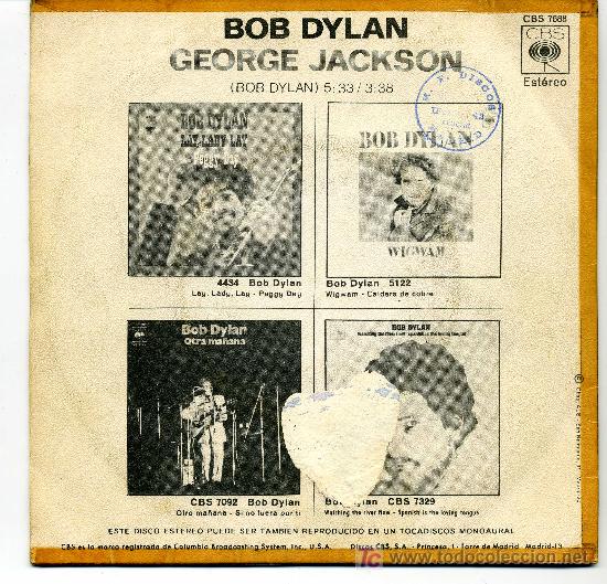Discos de vinilo: BOB DYLAN GEORGE JACKSON CBS - Foto 2