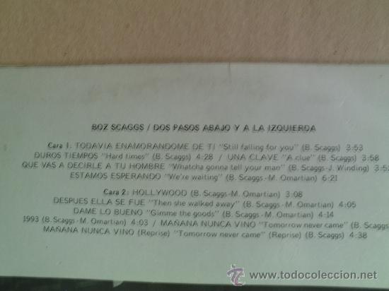 Discos de vinilo: BOZ SCAGGS ----- DOWN TWO THEN LEFT - Foto 2