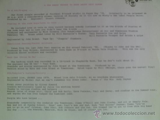 Discos de vinilo: RUTS ---- GRIN + BEAR IT - Foto 2