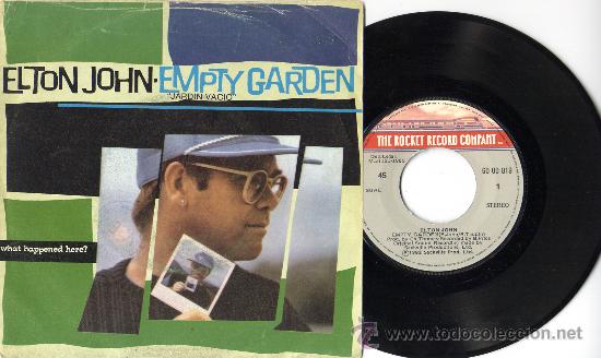 Discos de vinilo: ELTON JOHN SINGLE EMPTY GARDEN DEDICADA A JOHN LENNON - Foto 1