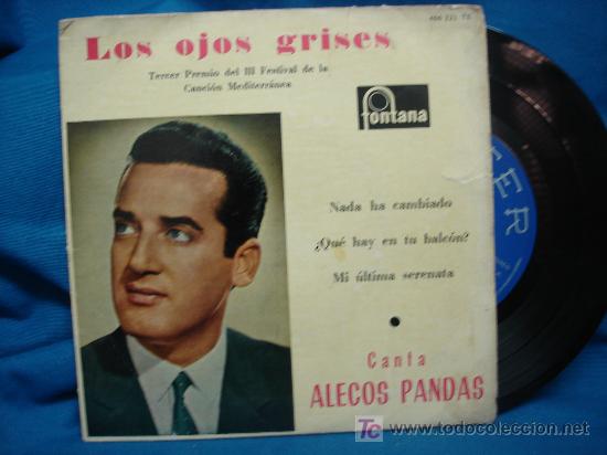 Disques de vinyle: ALECOS PANDAS - LOS OJOS GRISES+3 - 466 221 TE - A&Ntilde;O 1961 - RARO