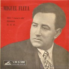Discos de vinilo: MIGUEL FLETA EP SELLO LA VOCE DEL PADRONE EDITADO EN ITALIA AÑO 1961