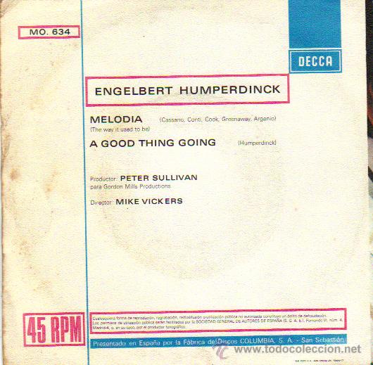 Discos de vinilo: ENGELBERT HUMPERDINCK / MELODIA - Foto 2