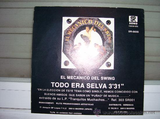 Discos de vinilo: EL MECANICO DEL SWING - TODO ERA SELVA - Foto 2
