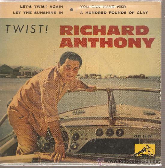 Discos de vinilo: EP RICHARD ANTHONY - LET&acute;S TWIST AGAIN + 3 - Foto 1