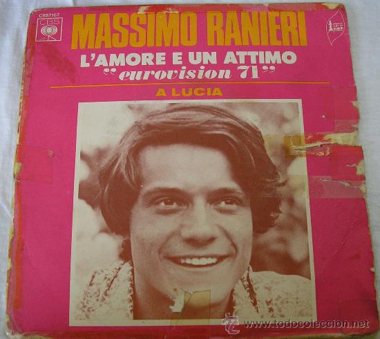 Discos de vinilo: MASSIMO RANIERI - L&acute;AMORE E UN ATTIMO - EUROVISION 1971 - SINGLE FRANCES - Foto 1