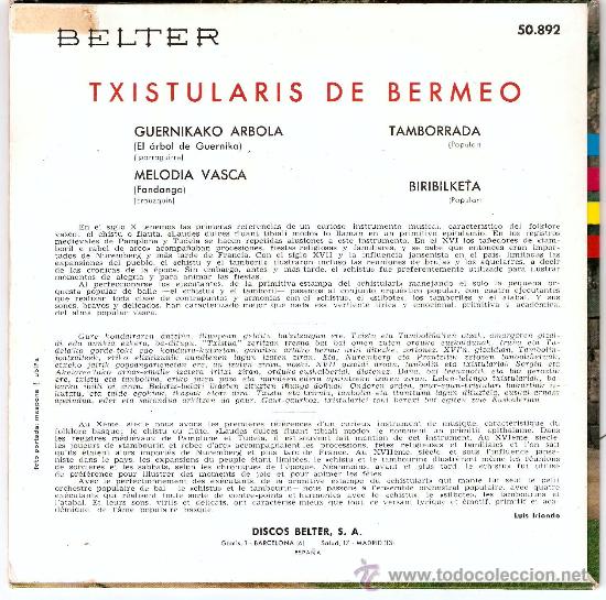 Discos de vinilo: TXISTULARIS de BERMEO - 1964 - Foto 2