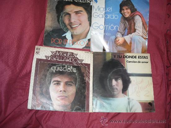 Discos de vinilo: MIGUEL GALLARDO LOTE 4 SINGLES ORIGINALES - Foto 1