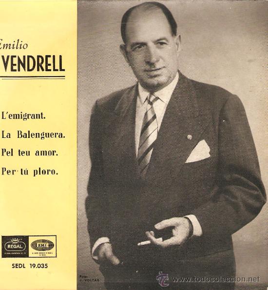 Discos de vinilo: EP EMILI VENDRELL : L&acute;EMIGRANT  + 3 - Foto 1