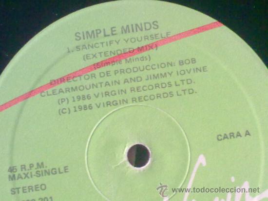 Discos de vinilo: Simple Minds - Sanctify yoursel (Virgin, 1985) - Foto 1