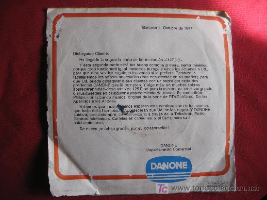 Discos de vinilo: MARCO - DANONE - 1977 - Foto 2