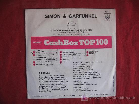 Discos de vinilo: SIMON Y GARFUNKEL - CECILIA - Foto 3