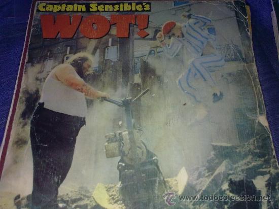 Discos de vinilo: Funda vac&iacute;a de... Captain Sensible - Wot (Cbs, 1982) - Foto 1
