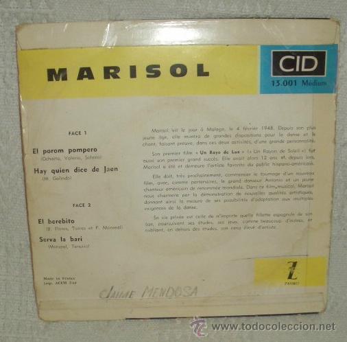 Discos de vinilo: DISCO DE MARISOL,EDITADO EN FRANCIA EN LOS A&Ntilde;OS 60 - Foto 2