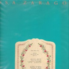 Discos de vinilo: LP ROSA ZARAGOZA :CANCIONES JUDEO ESPAÑOLAS / CANÇONS DE NOCES DELS JUEUS CATALANS