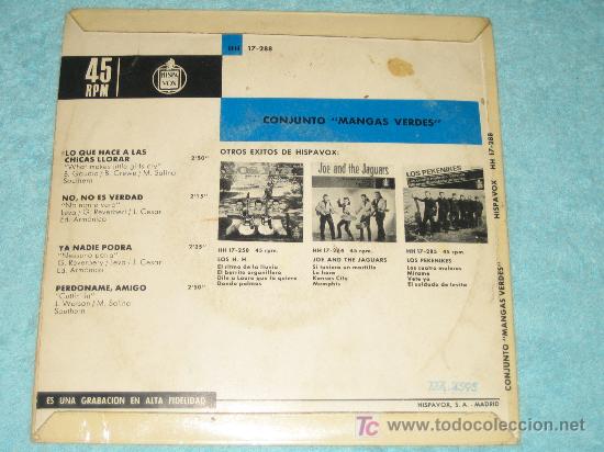 Discos de vinilo: CONJUNTO MANGAS VERDES - 1964 - Foto 2