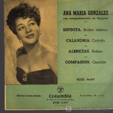 Discos de vinilo: SINGLE - ANA MARIA GONZALEZ - ESPINITA ...... Lote 27109256