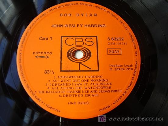 Discos de vinilo: Lp Bob Dylan John Wesley Harding - Foto 7