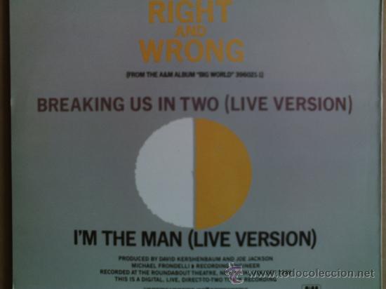 Discos de vinilo: JOE JACKSON ---- RIGHT AND WRONG - MAXI SINGLE - Foto 2