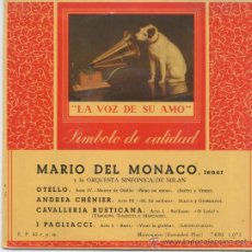 Disques de vinyle: MARIO DE MONACO, DEL 58. Lote 18170909