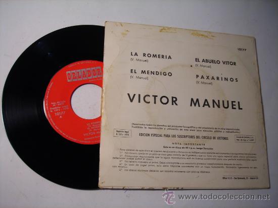 Discos de vinilo: Victor Manuel. La Romeria. 1970 - Foto 2