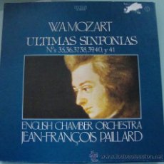 Discos de vinilo: MOZART - ULTIMAS SINFONÍAS - CAJA TRES VINILOS Y ENCARTE. Lote 18531695