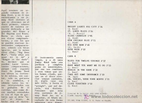 Discos de vinilo: jimmy reed - vol 2 ** dial discos 1982 - Foto 2