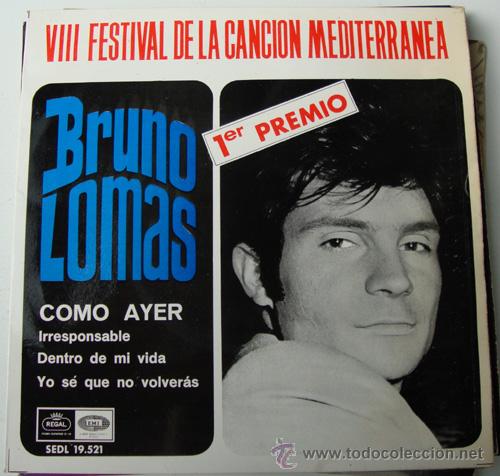 Discos de vinilo: BRUNO LOMAS - COMO AYER - EP ORIGINAL 1966 - - Foto 1