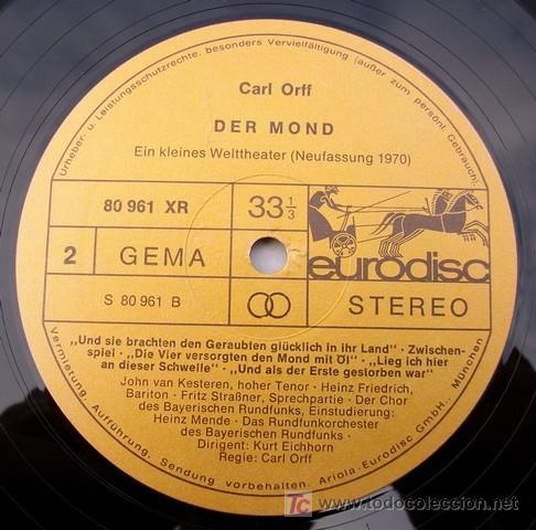 Discos de vinilo: EURODISC - ORFF - LA LUNA - 2 LPS - NM - Foto 2