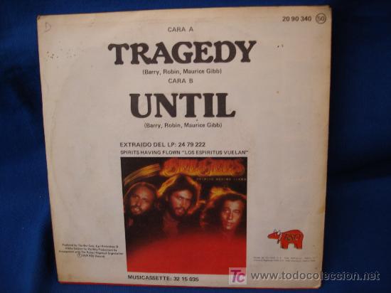 Discos de vinilo: BEE GEES - TRAGEDY/ UNTIL - POLYDOR 1979 - Foto 2