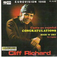 Discos de vinilo: CLIFF RICHARD CANTA EN ESPAÑOL - CONGRATULATIONS ** EUROVISION 1968