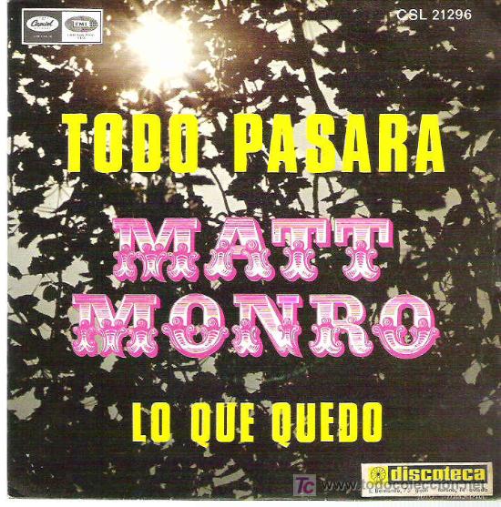 Discos de vinilo: matt monro - todo pasara ** emi 1969 - Foto 1