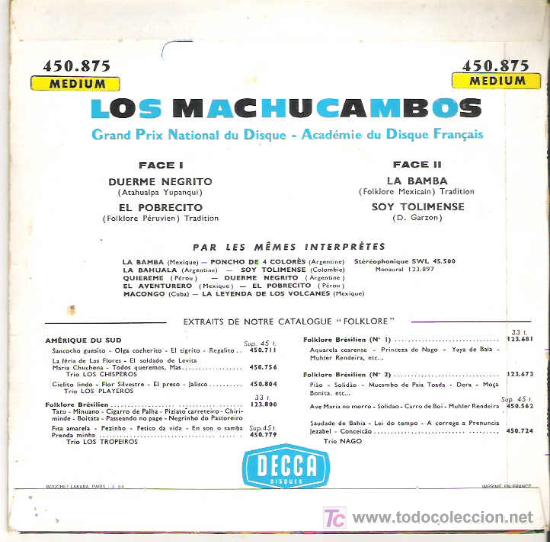 Discos de vinilo: los machucambos - la bamba ** decca francia - Foto 2