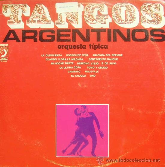 Discos de vinilo: ORQUESTA TIPICIA-TANGOS LP 1966 SPAIN - Foto 1