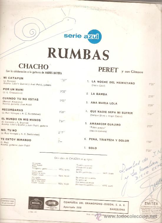 Discos de vinilo: 2 lp&acute;s de rumba: CHACHO , PERET Y SUS GITANOS, LOS AMAYA - Foto 3
