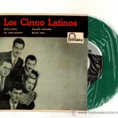 Discos de vinilo: UXV LOS CINCO LATINOS SINGLE VINILO COLOR VERDE 1958 FOXTROT ROCK LENTO COME PRIMA SERENATA MUY RARO. Lote 22718756
