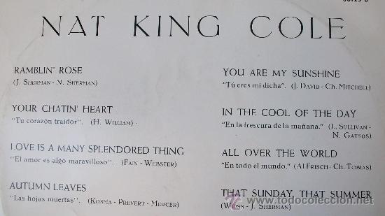 Discos de vinilo: Discos (Nat King Cole) 8 Canciones - Foto 2