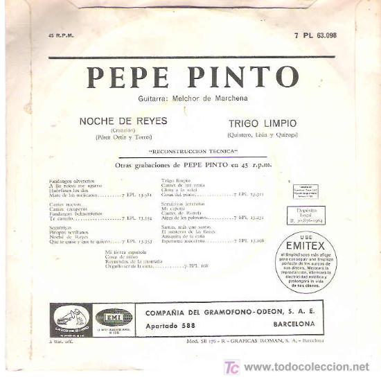 Discos de vinilo: pepe pinto - noche de reyes ** emi odeon 1964 - Foto 2