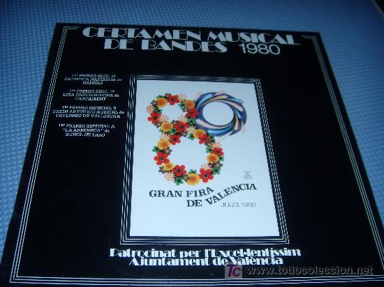 Discos de vinilo: CERTAMEN MUSICAL DE BANDES - LP 1980 - S431