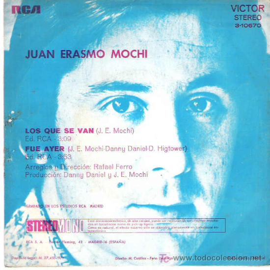 Discos de vinilo: MOCHI - LOS QUE SE VAN ** RCA VICTOR 1971 - Foto 2