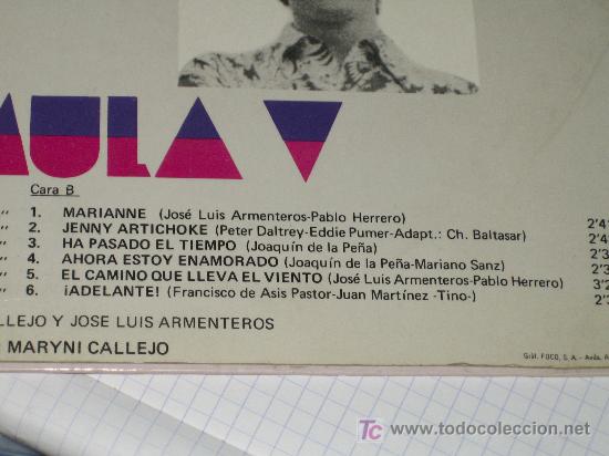 Discos de vinilo: FORMULA V - ADELANTE - Foto 3