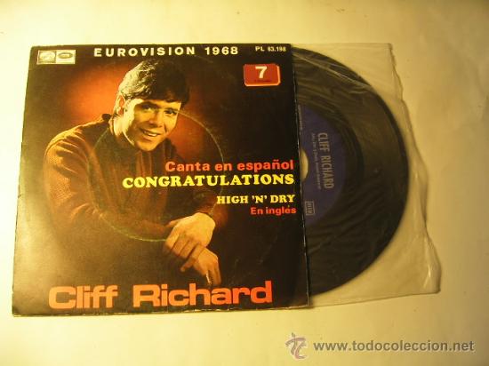 Discos de vinilo: Cliff Richard, Congratulations en espa&ntilde;ol. 1968. Perfecto. - Foto 1