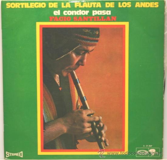 Vinyl records: SORTILEGIO DE LA FLAUTA DE LOS ANDES EL CONDOR PASA facio santillan LP movieplay 1970