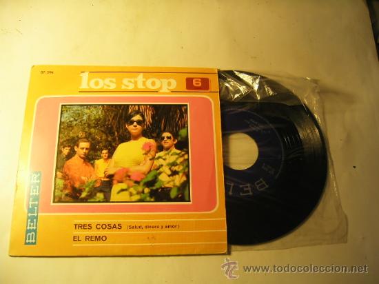 Discos de vinilo: Single de Los Stop. 1967. Tres cosas/El remo . . - Foto 1