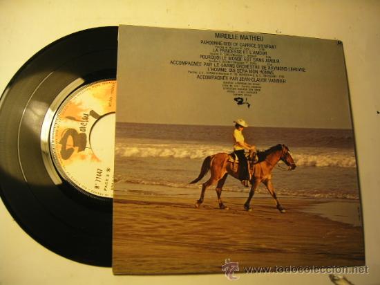 Discos de vinilo: SIngle Mireille Mathieu, Pardonne-moi... Como nuevo - Foto 2